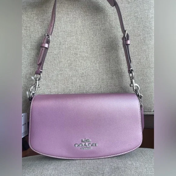 NWT！COACH Andrea Shoulder Bag（COACH CW023）Silver/Metallic-Pink
